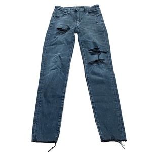 American Eagle Ripped Black Jeans 0 Short